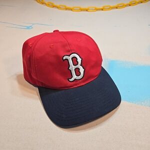 VTG MLB Red‎ Sox Snapback Hat Twins Enterprise Navy Brim 1990s USA Baseball Cap
